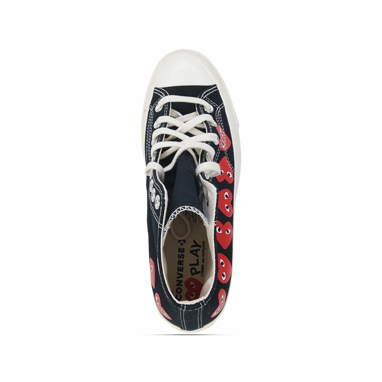 Comfortable Movement Converse x CDG PLAY Chuck Taylor All Star '70 Black Multi Black Heart High Shoes AZ-K127-001-1