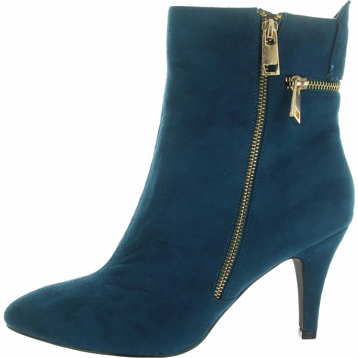 Claudia  Womens Microsuede Pointed Toe Ankle Boots Low Profile Rainy Day Commuter