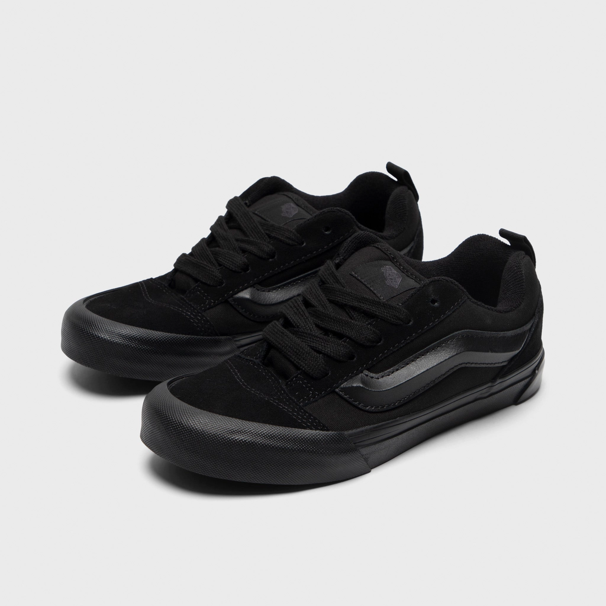 Vans Juniors' Knu Skool Black / Black Camp Step Minimal Texture