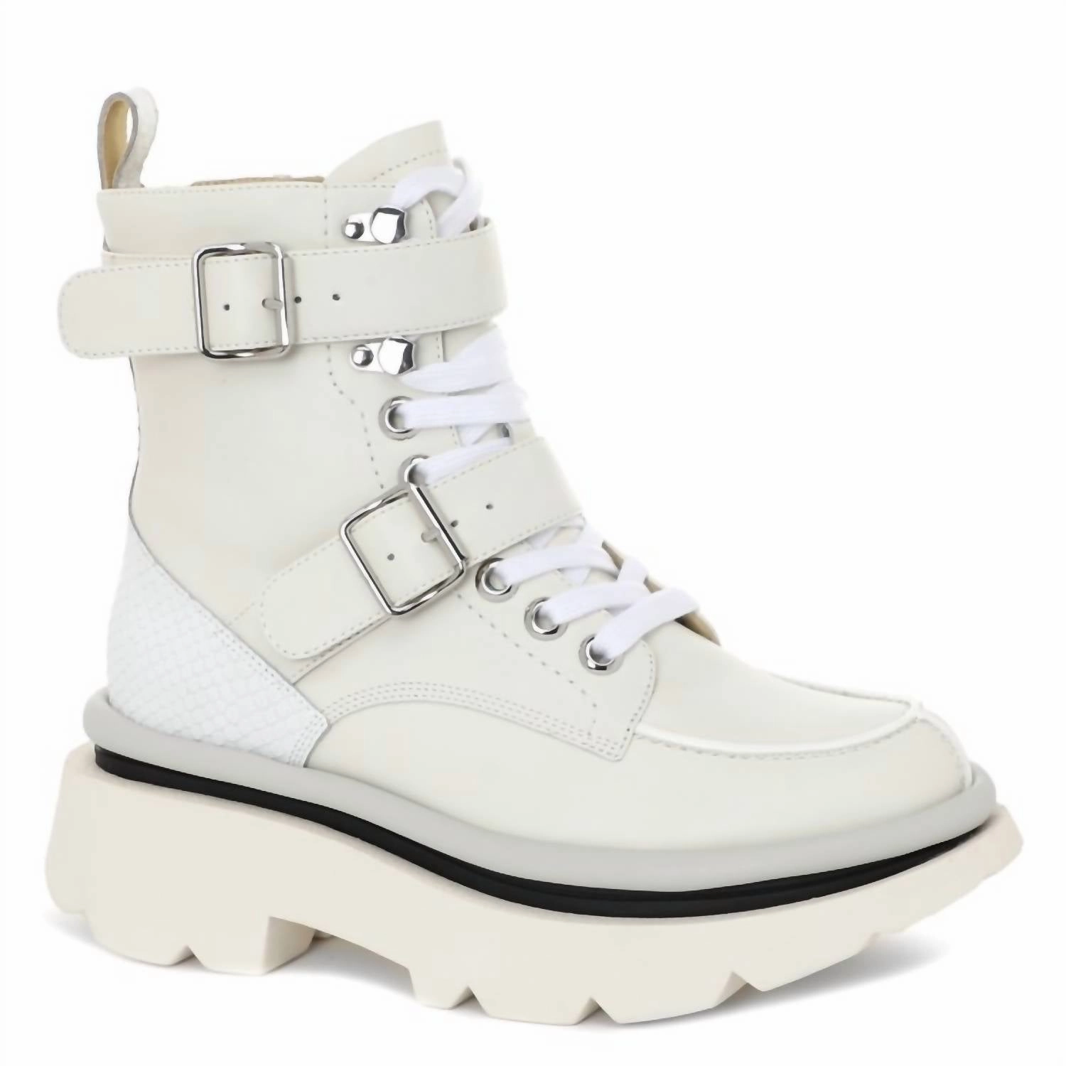 soft fit Comfort Gusset Crunch Altus Platform Boot In White