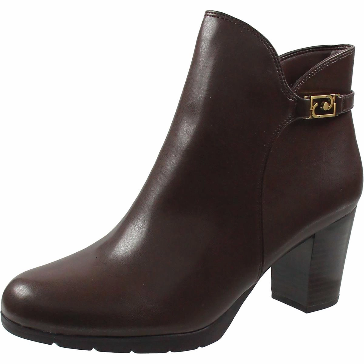 Wide fit Non-Slip Sole Womens Chain Faux Leather Mid-Calf Boots