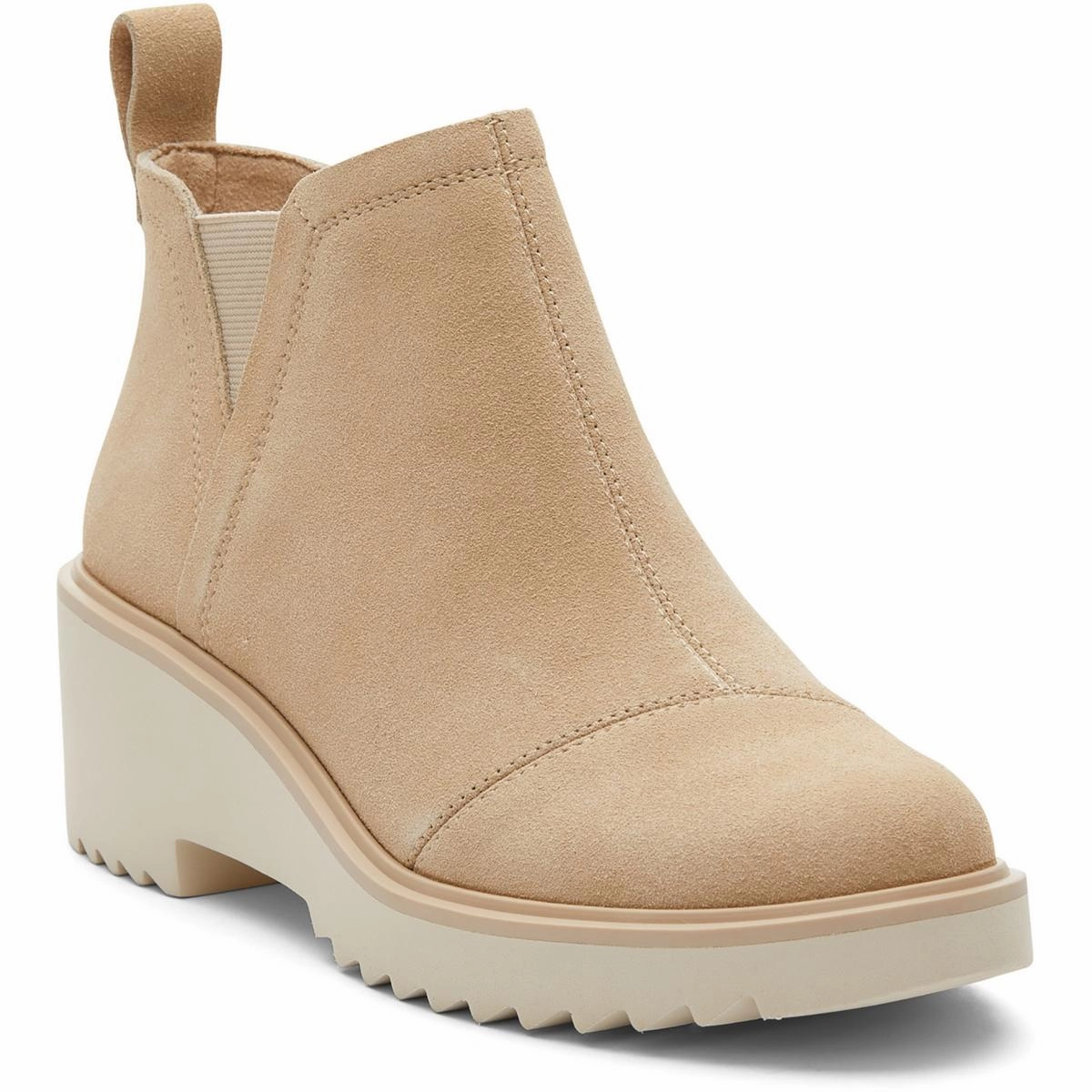 Womens Zipper Booties Chunk Heel