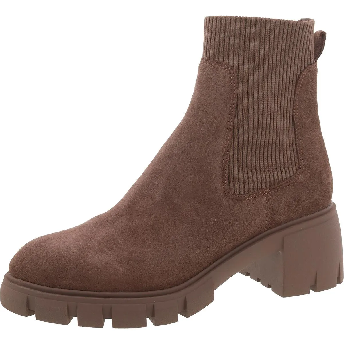 Hutch Womens Suede Lugged Sole Chelsea Boots Wind Barrier Stable Support Rainy Days