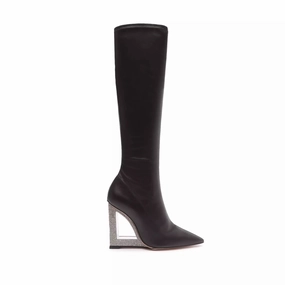Padded Interior Hiking Trails Casual Adventure Filipa Pointed Toe Wedge Boots In Black