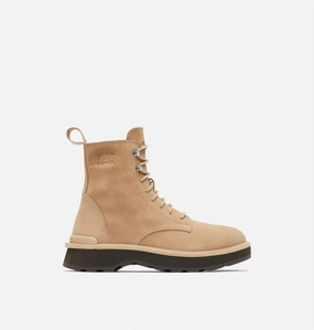 Women's Hi Line Lace Boots In Canoe, Tawny Buffalo Padded Interior Rainy Day Commuter Soft Power