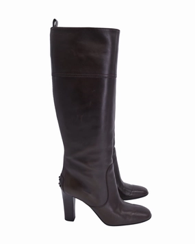 Tod's Jodie Knee Boots in Brown Leather Factory Worker