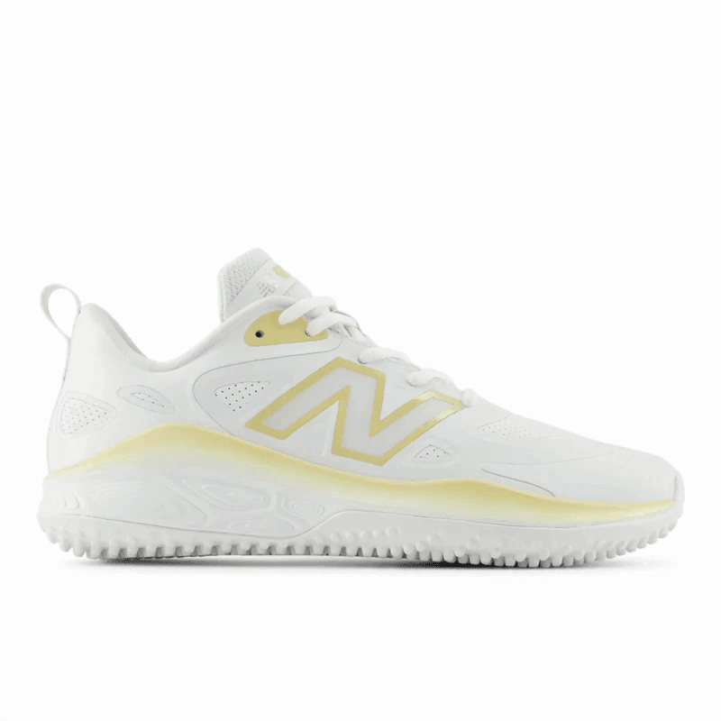 New Balance Women's Fresh Foam x Velo v4 Turf-Trainer Softball Shoes - White/Gold STVELOC4 eco - friendly - feature shoes
