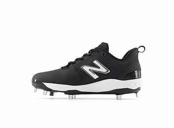New Balance Men's Fresh Foam X 3000 V6 Metal Baseball Cleats - Black with White - L3000BK6 performance - enhancing running in a mud run