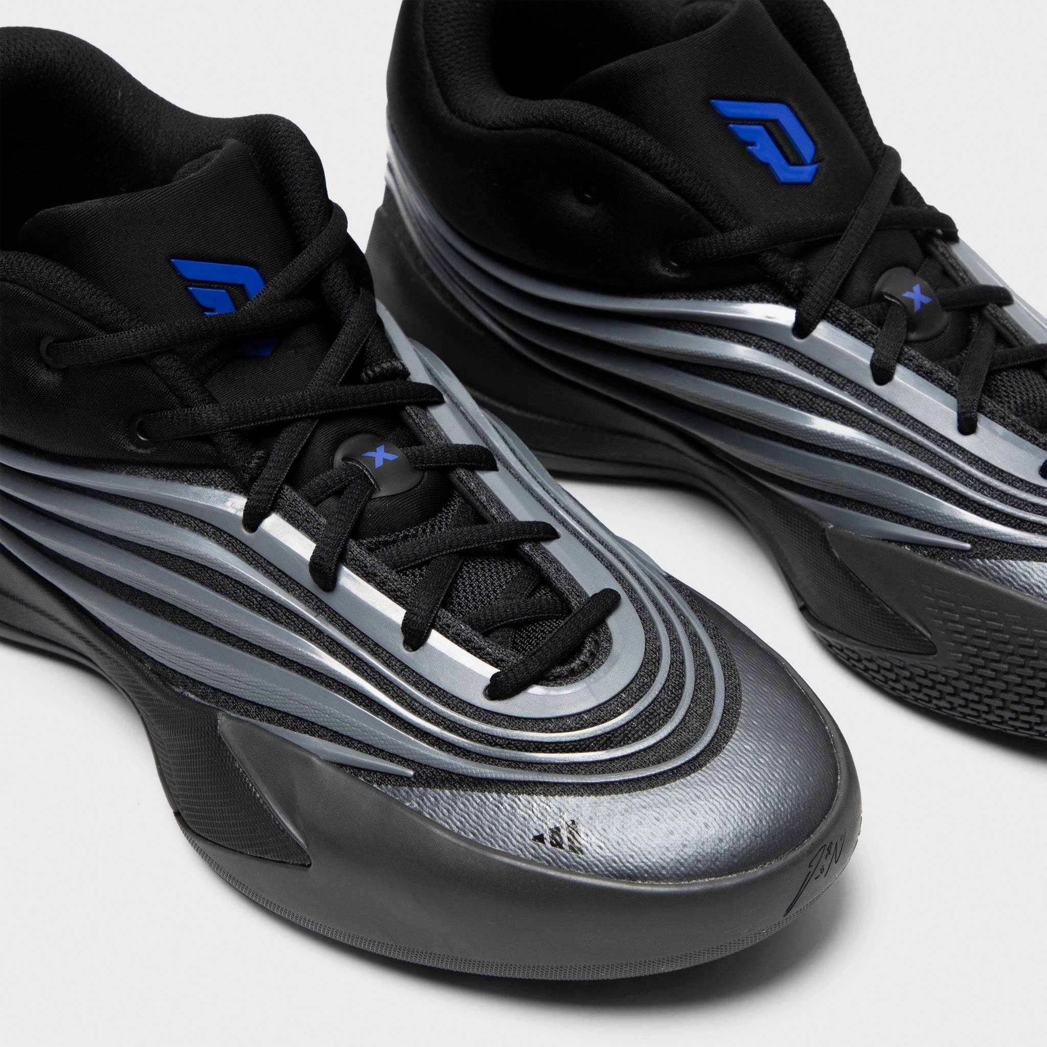 adidas Dame X Black / Iron Mountain - Lucky Blue Retro