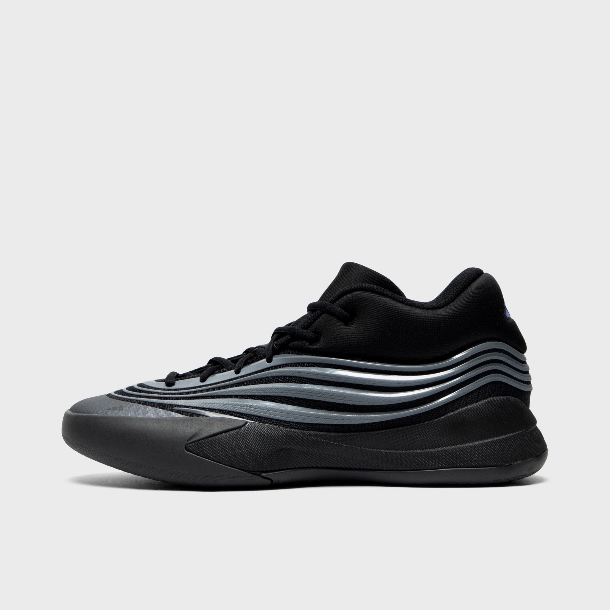 adidas Dame X Black / Iron Mountain - Lucky Blue Hyperelastic Outsole Compound