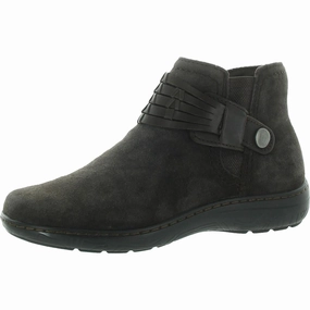 Womens Zipper Leather Booties Mountain Side