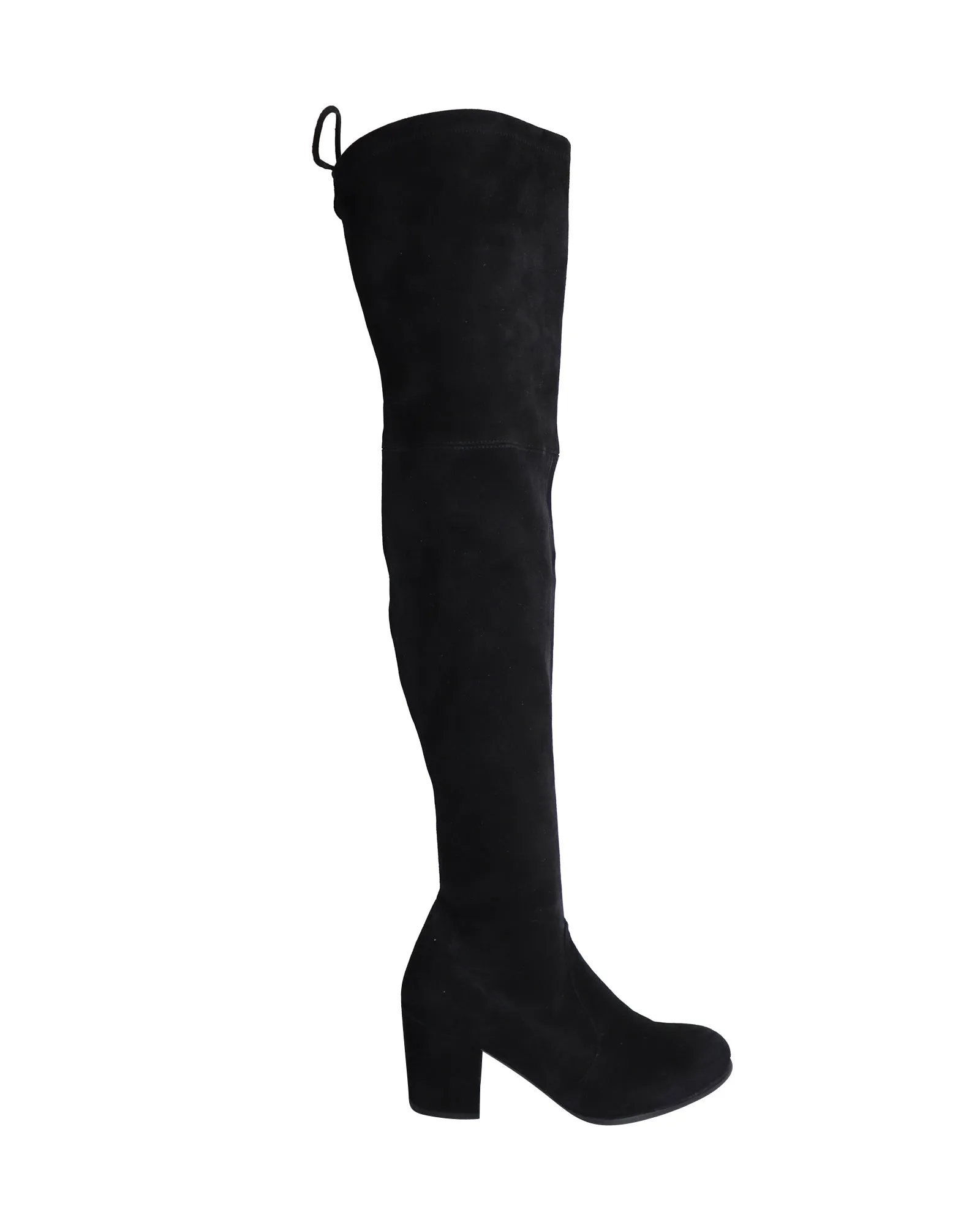 Stuart Weitzman Over The Knee Heeled Boots in Black Suede Weather Proof Durable Comfort