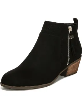 Brianna Womens Faux Suede Stacked Heel Dress Boots Heavy Duty Performance
