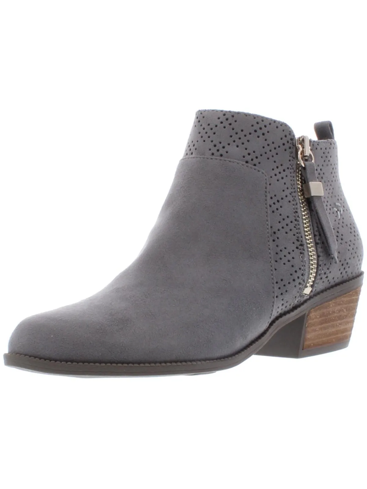 Brianna Womens Faux Suede Stacked Heel Dress Boots Rugged Built Functional Minimalist