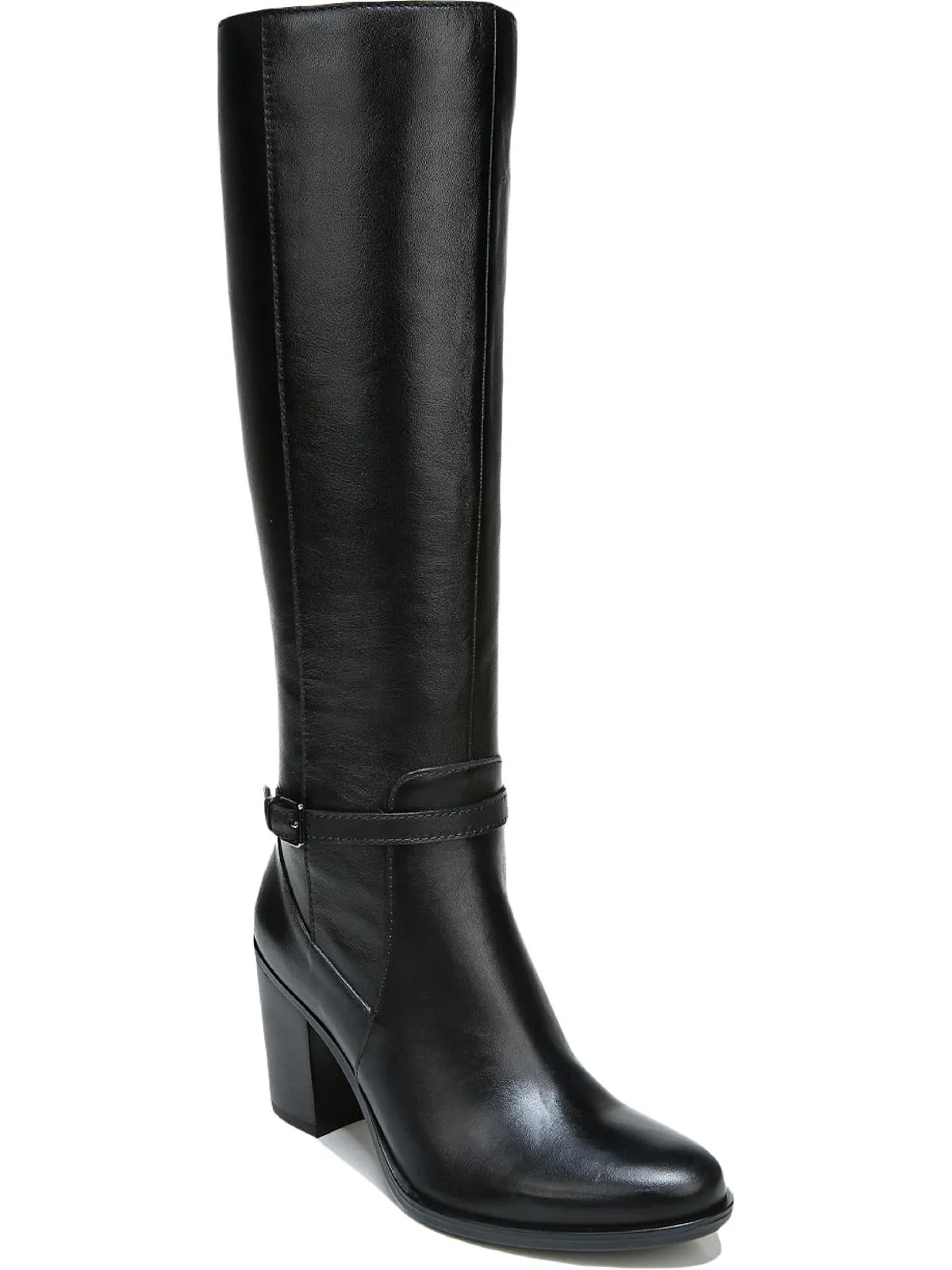 Dance Floor Kalina Womens Leather Block Heel Knee-High Boots