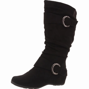 Womens Padded Insole Faux Suede Knee-High Boots Tiger Mark Cold Trek
