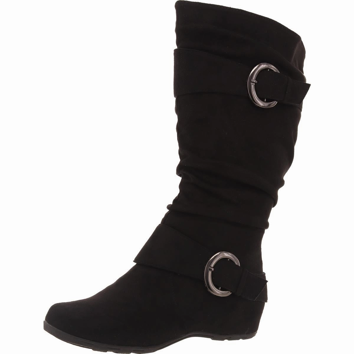 Womens Padded Insole Faux Suede Knee-High Boots Tiger Mark Cold Trek