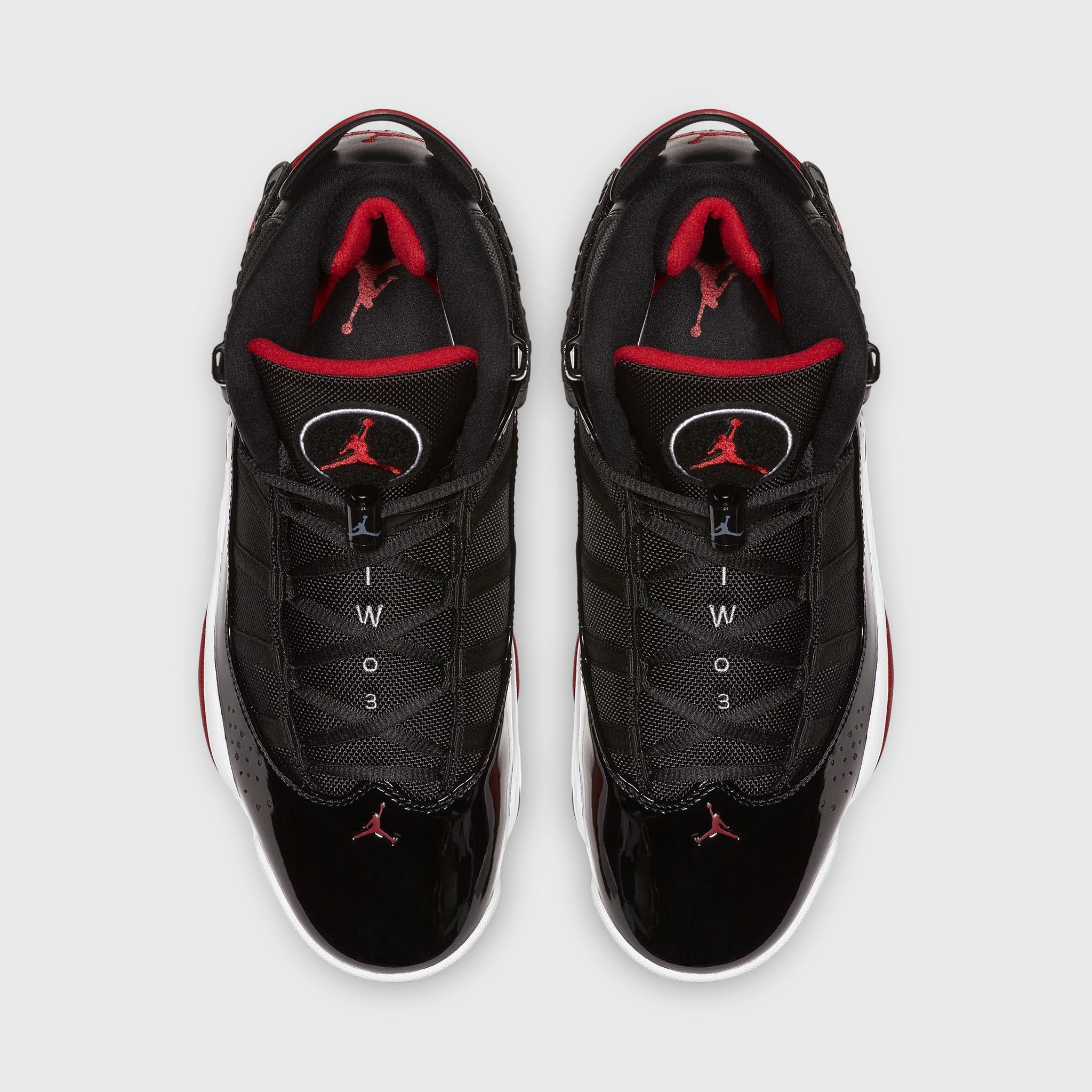 Reinforced Midfoot Jordan 6 Rings Black / Varsity Red - White