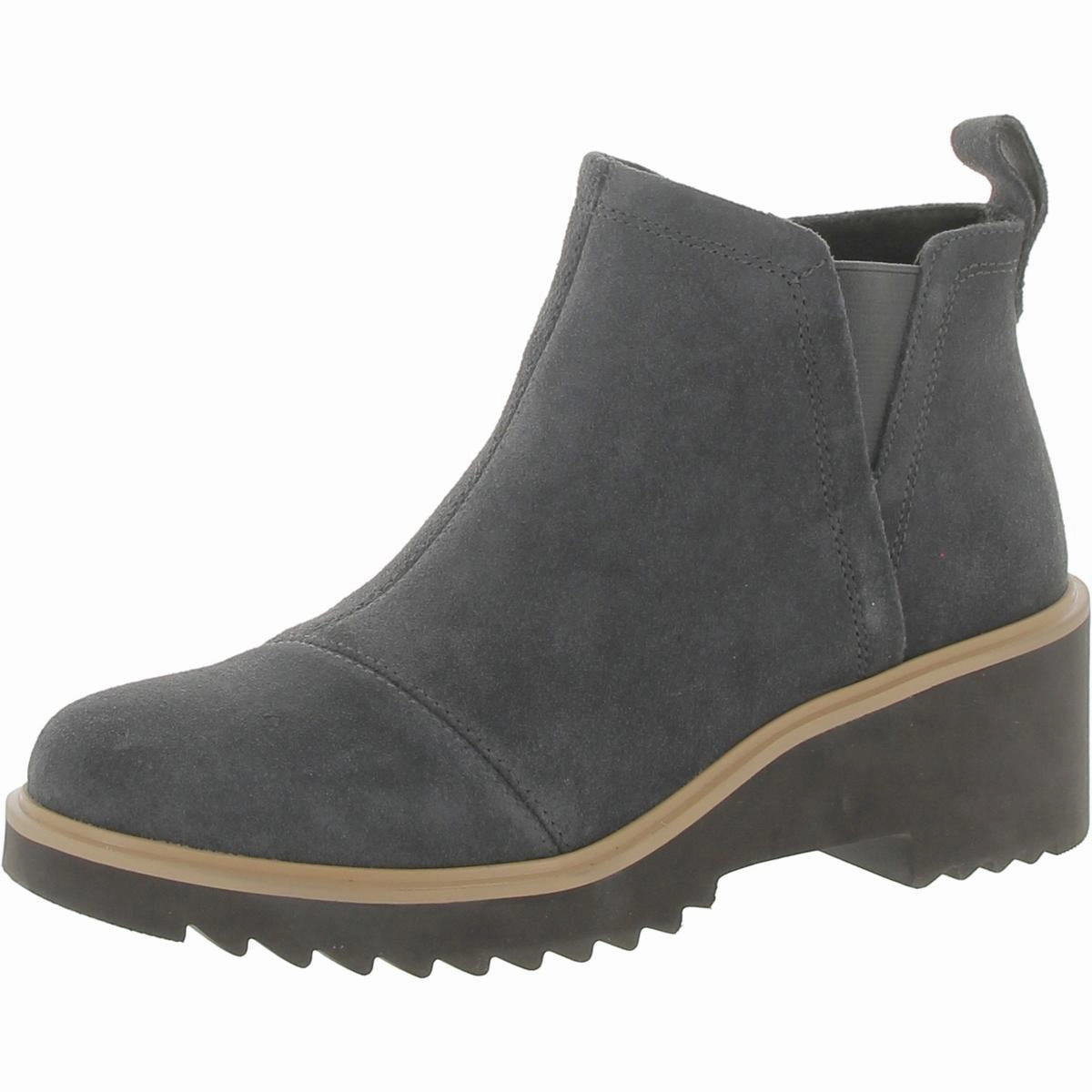 Maude Womens Suede Comfort Chelsea Boots Low Profile All Day Worker Eco Material Cold Weather Commuter