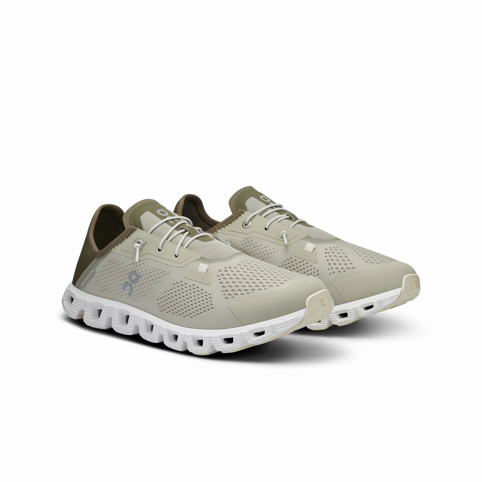 Sleek Form On Running Cloud 5 Coast (Chalk/Olive) Men's Shoes 3MD10532821