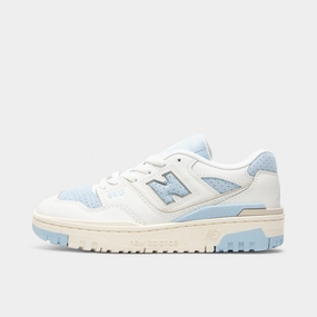 New Balance Juniors' 550 White / Light Blue Never Quit Microfiber Reinforcement