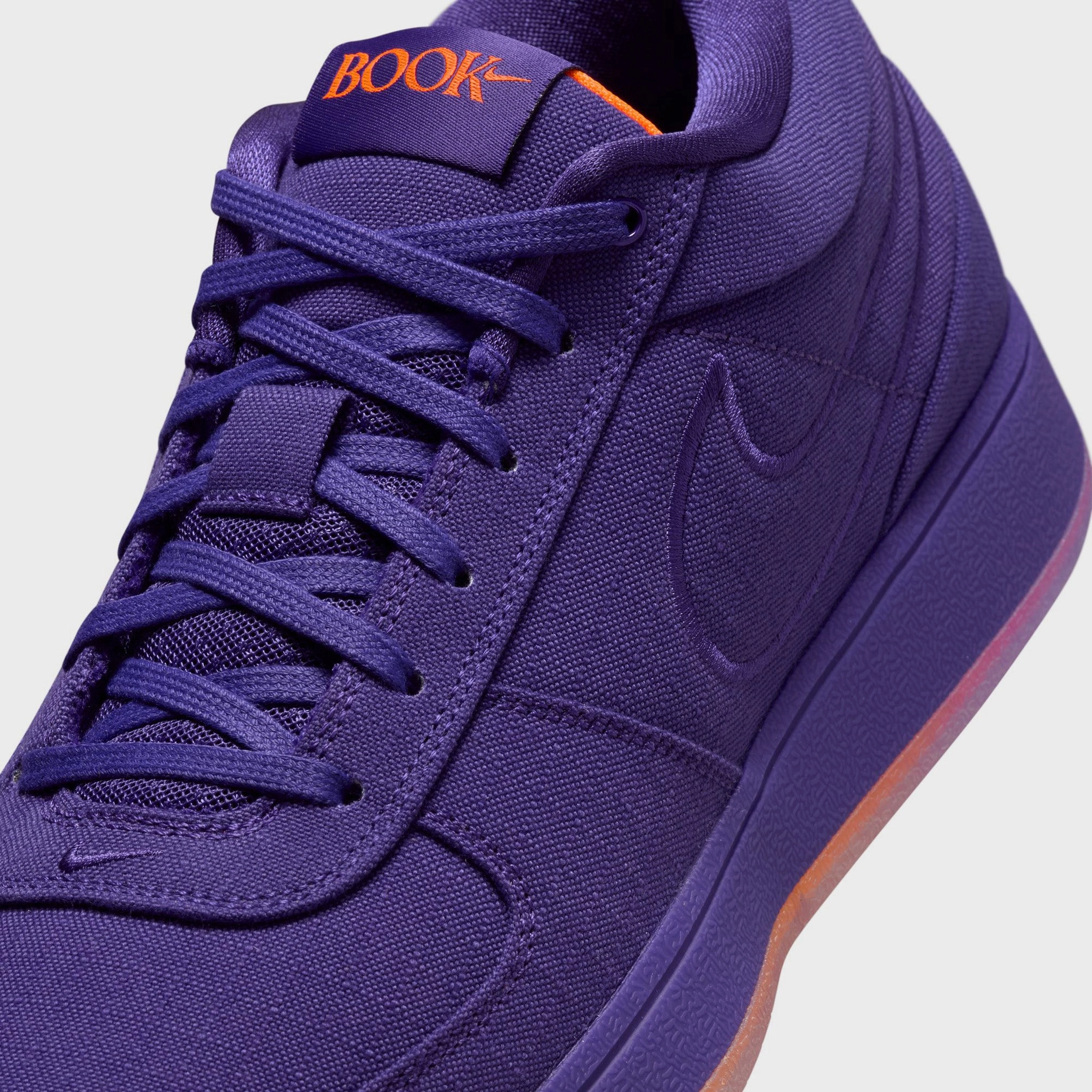 Nike Book 1 Court Purple / Total Orange - Taupe Grey Soft Land Flex Midsole Pad