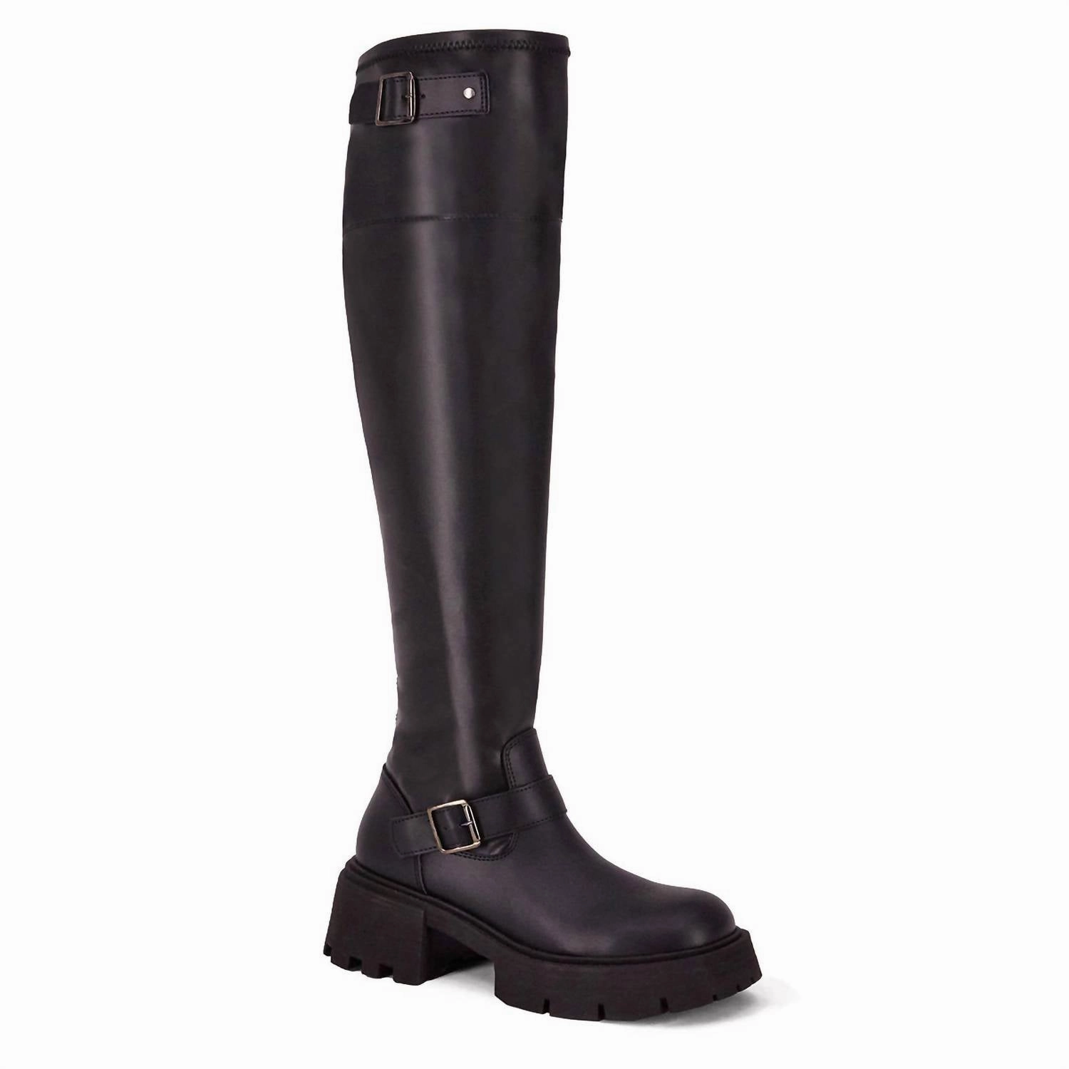 day trip Women's Knee High Combat Boots In Black