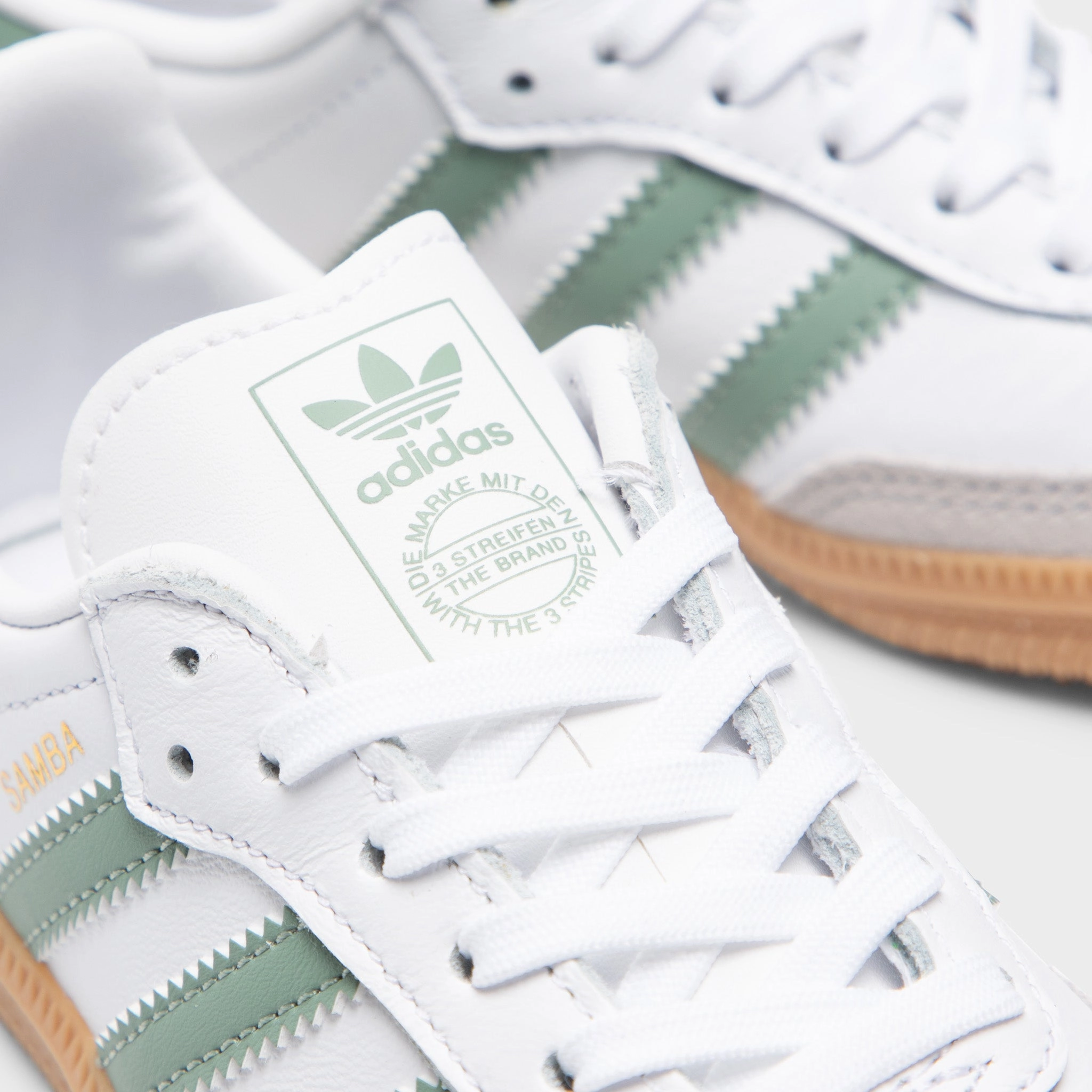 adidas Children's Samba OG Footwear White / Silver Green - Gum Cliff Jog