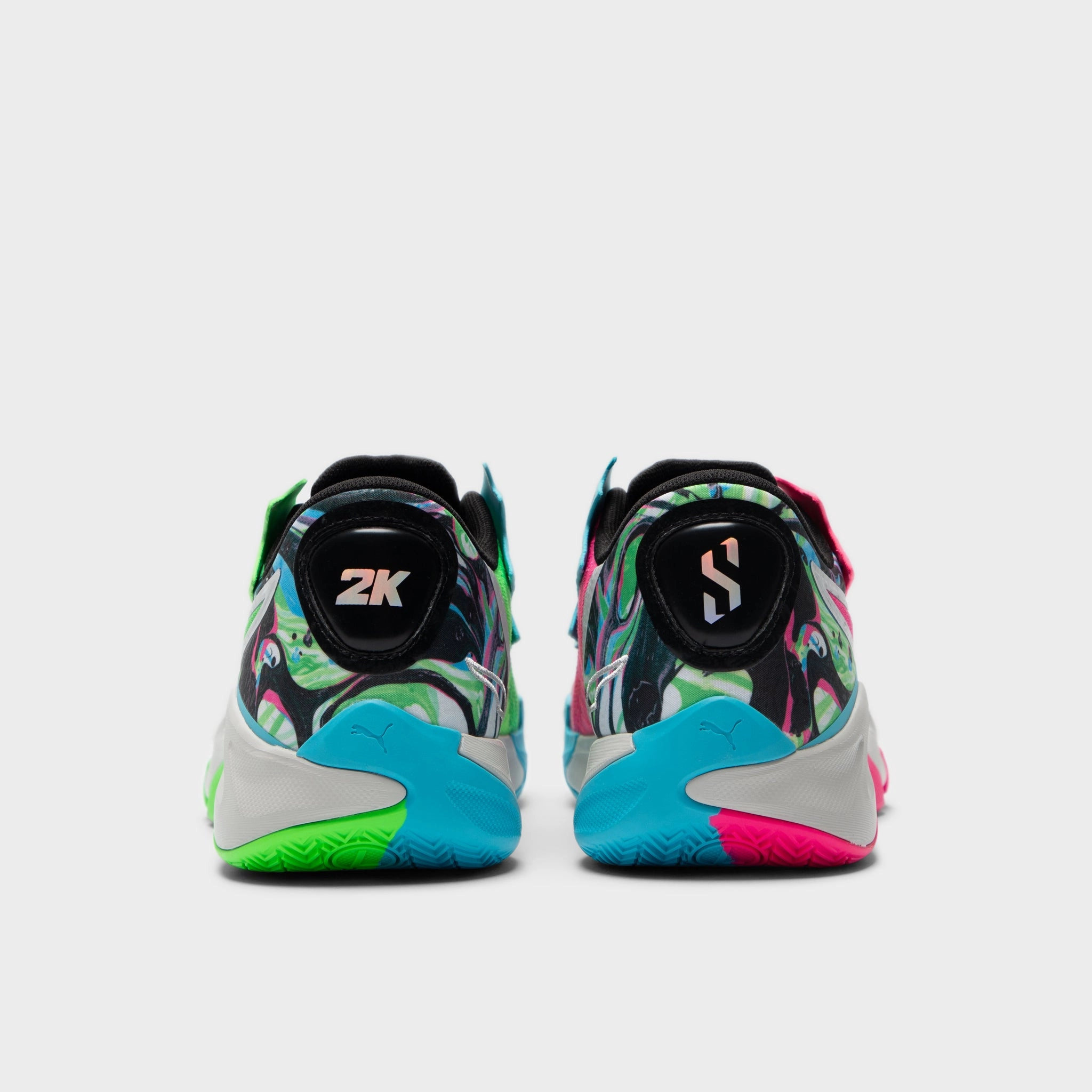 PUMA Scoot Zeros II Green / Black - Pink Oxygenated Mesh Panels Hexagonal Traction Nodes