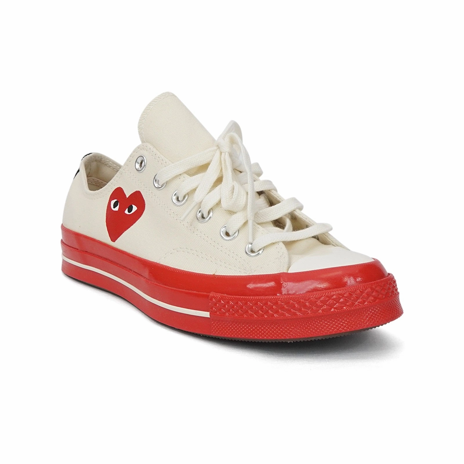Converse x CDG PLAY Chuck '70 All Star Low (Pristine) Red Sole Men's Shoes AZ-K123-001-2 Soft Collar Lining Bold Grip