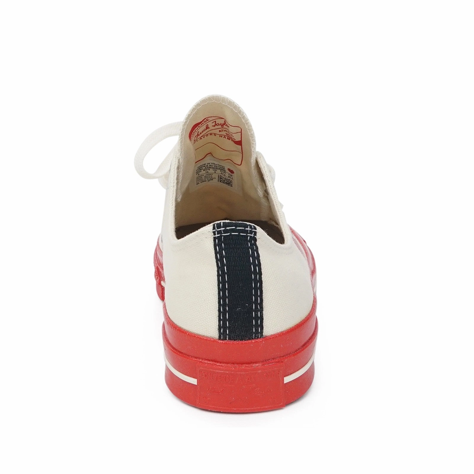 Converse x CDG PLAY Chuck '70 All Star Low (Pristine) Red Sole Men's Shoes AZ-K123-001-2 Dual Density Outsoles Odor Resistant Material
