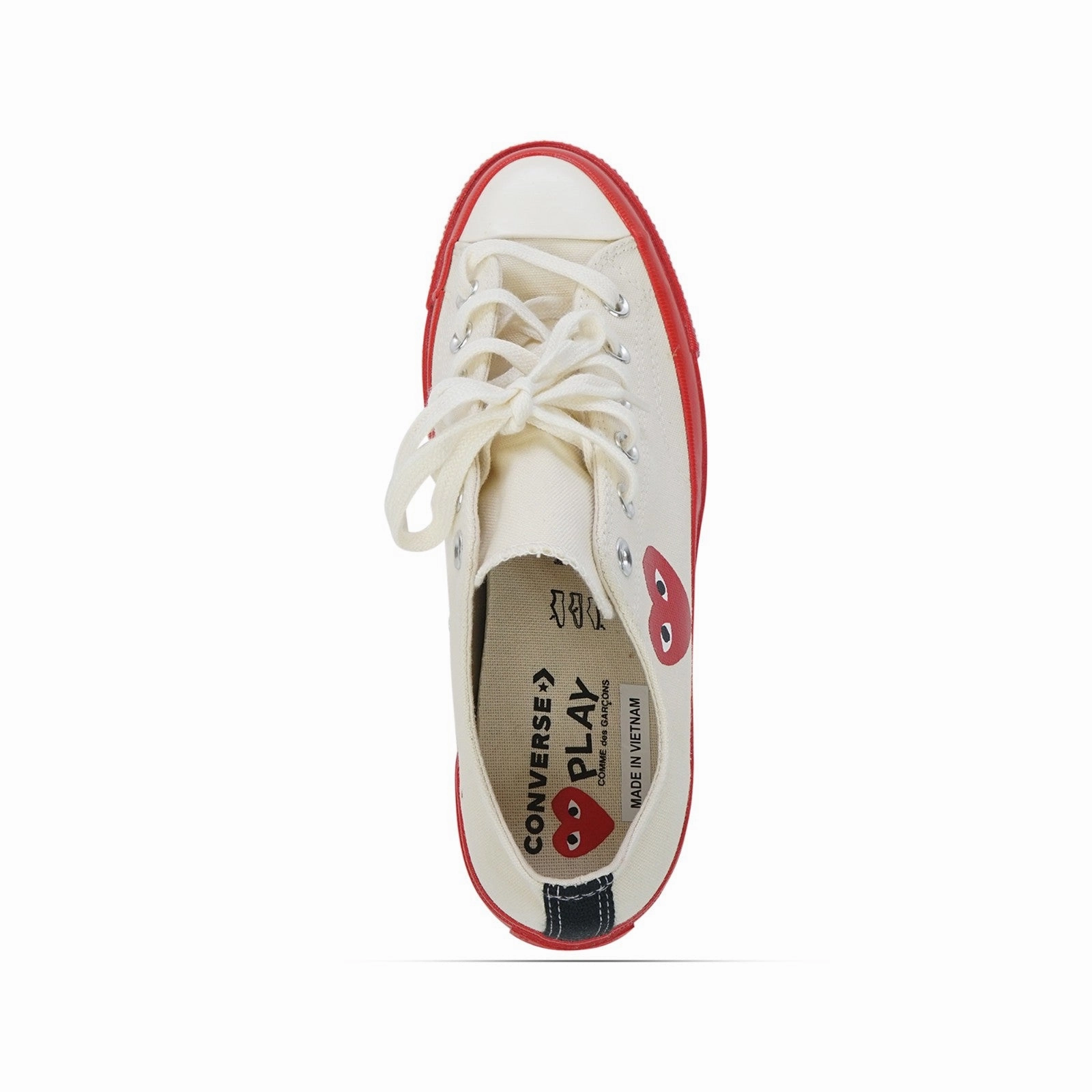 Lightweight Sole Converse x CDG PLAY Chuck '70 All Star Low (Pristine) Red Sole Men's Shoes AZ-K123-001-2