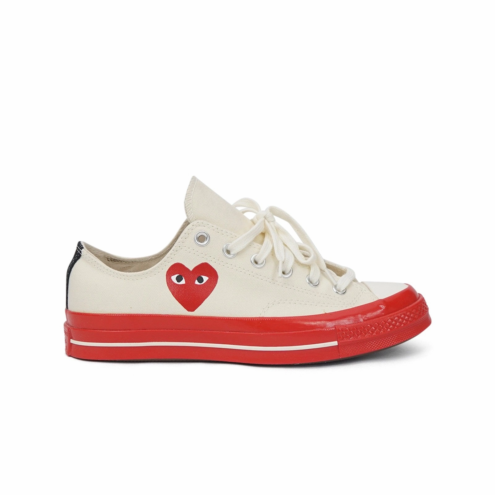 Converse x CDG PLAY Chuck '70 All Star Low (Pristine) Red Sole Men's Shoes AZ-K123-001-2 Compression Molded