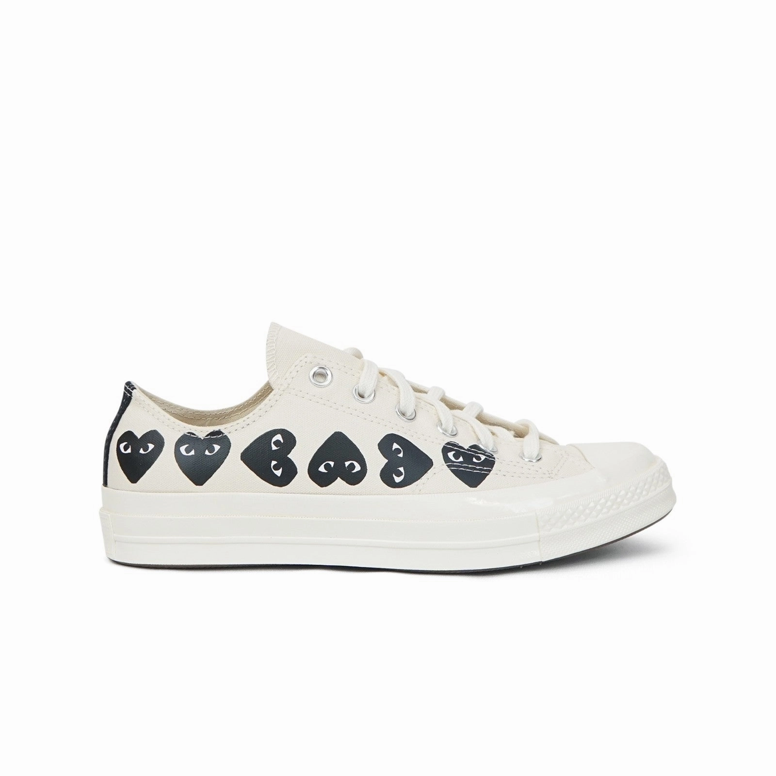 Converse x Comme des Gar?ons PLAY Chuck Taylor '70 All Star Low Milk Multi Heart Men's Shoes AZ-K126-001-2 Soft Landing Slip On Design
