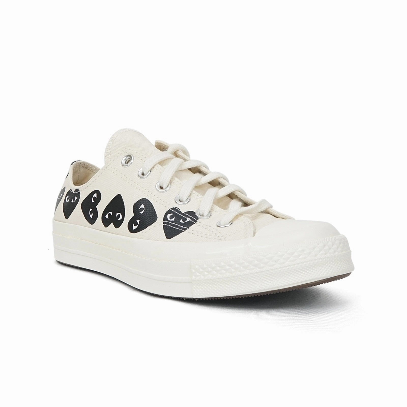 Lightweight TPU Frame Converse x Comme des Gar?ons PLAY Chuck Taylor '70 All Star Low Milk Multi Heart Men's Shoes AZ-K126-001-2