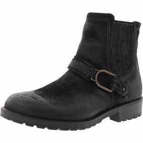 Long distance Rain Safe Aspra Buckle Womens Distressed Suede Ankle Boots