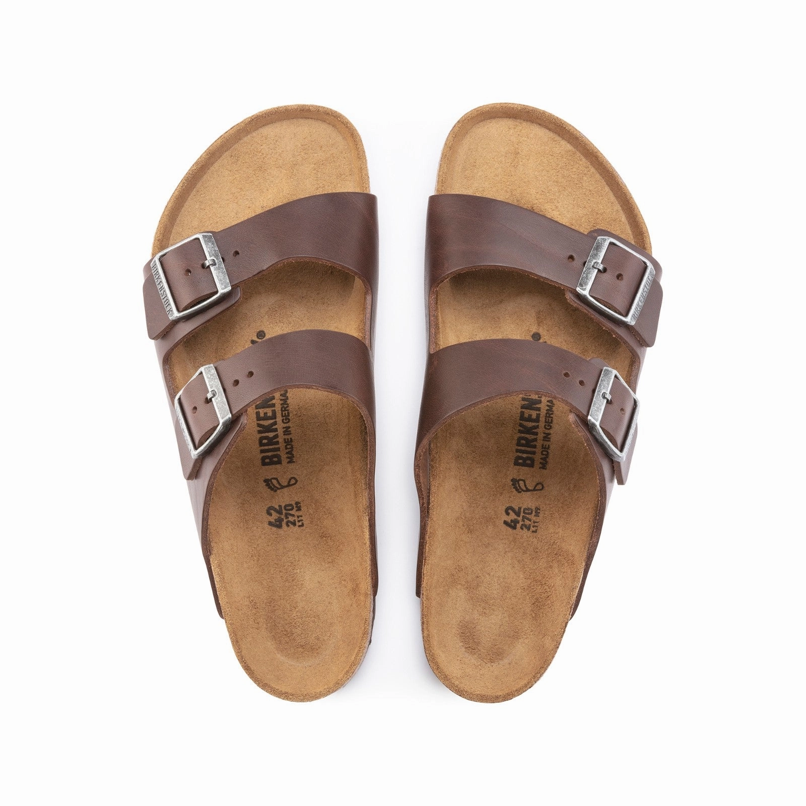Low Impact Sole Birkenstock Arizona Grip Leather (Vintage Wood Roast) Men's Sandals 1023117 1023117