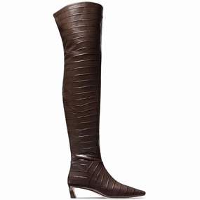 Fashion Utility Cosmo Kitten Womens Animal Print Leather Over-The-Knee Boots