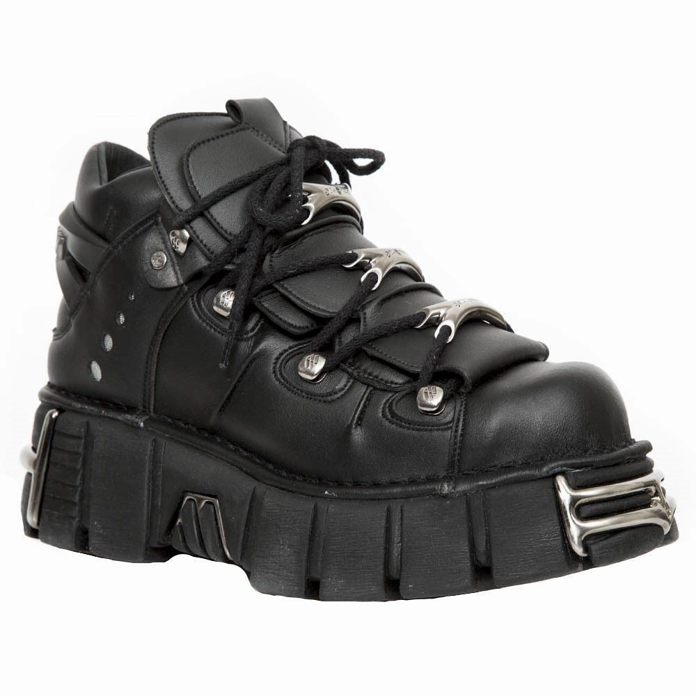 New Rock Unisex Vegan Leather Gothic Boots- M-106-VS1 Breathable Design Cold Weather