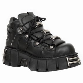 New Rock Unisex Vegan Leather Gothic Boots- M-106-VS1 Breathable Design Cold Weather