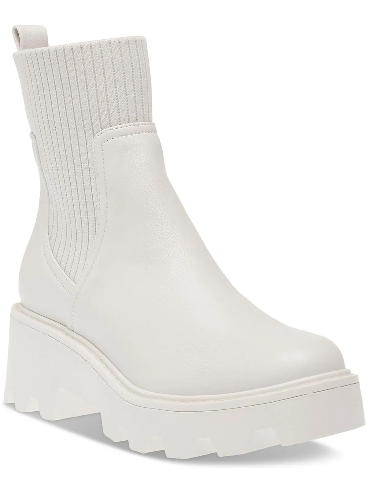 High Traction Stylish Explorer Villa Womens Faux Leather Block Heel Mid-Calf Boots