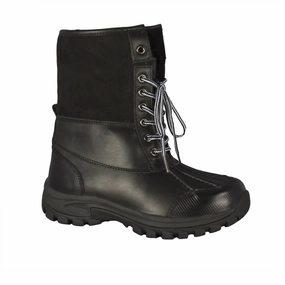 Ladies Sheepskin Tundra Boot In Black Comfortable Stride Protective Finish Snowy Path
