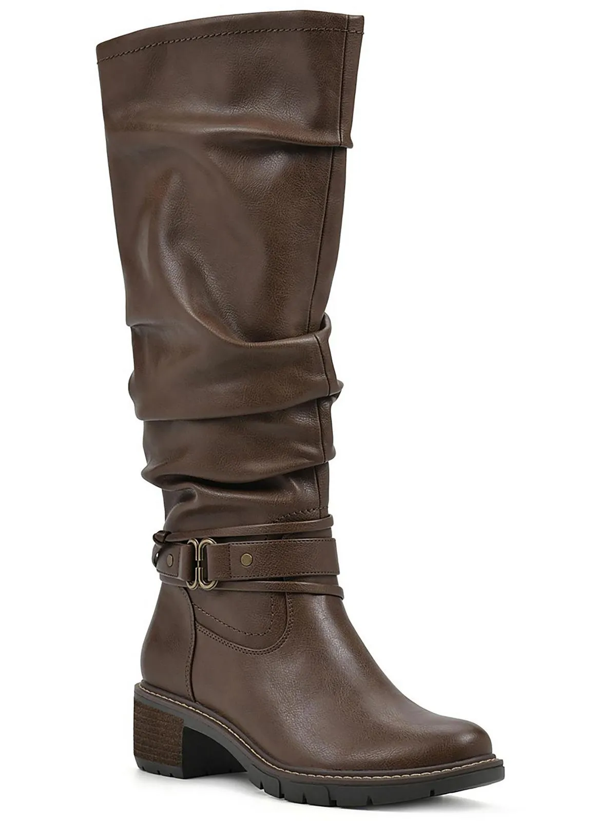 Crammers Womens Faux Leather Slouchy Knee-High Boots Eva Midsole
