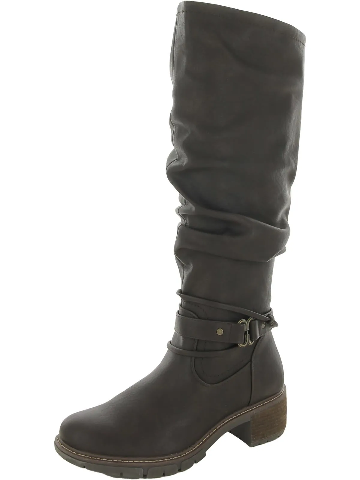 Trail Mode Ski Resort Visitor Crammers Womens Faux Leather Slouchy Knee-High Boots