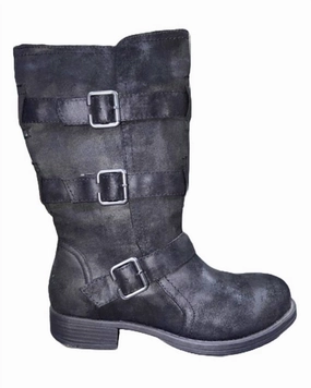 Women's Reagan Knee High Boot In Black Fabric Outdoor Utility Durable Material