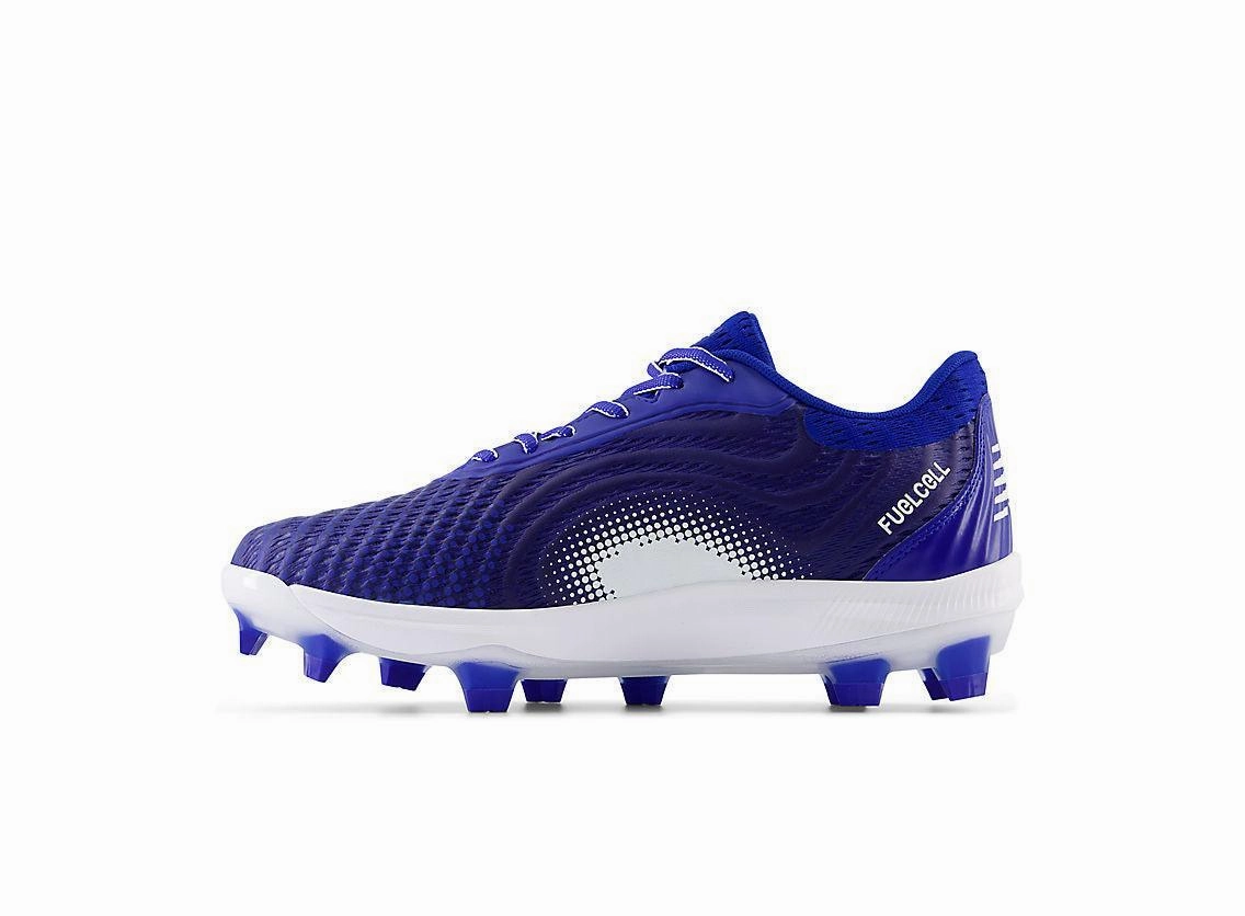 Durable Upper non - marking New Balance Men's FuelCell 4040 V7 Molded Baseball Cleats - Team Royal / White - PL4040B7