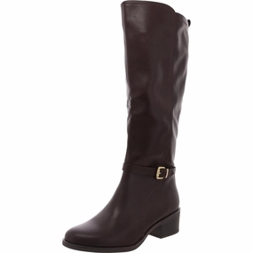 Custard Womens Buckle Leather Knee-High Boots Walking Quick Fit