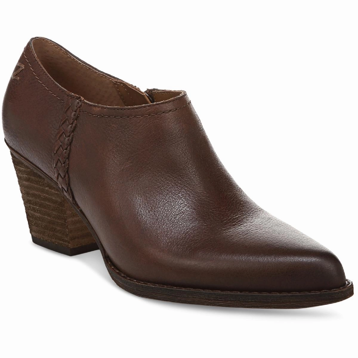 Ava Womens Leather Heels Shooties Sporty Vibe Low Profile Rough Terrain