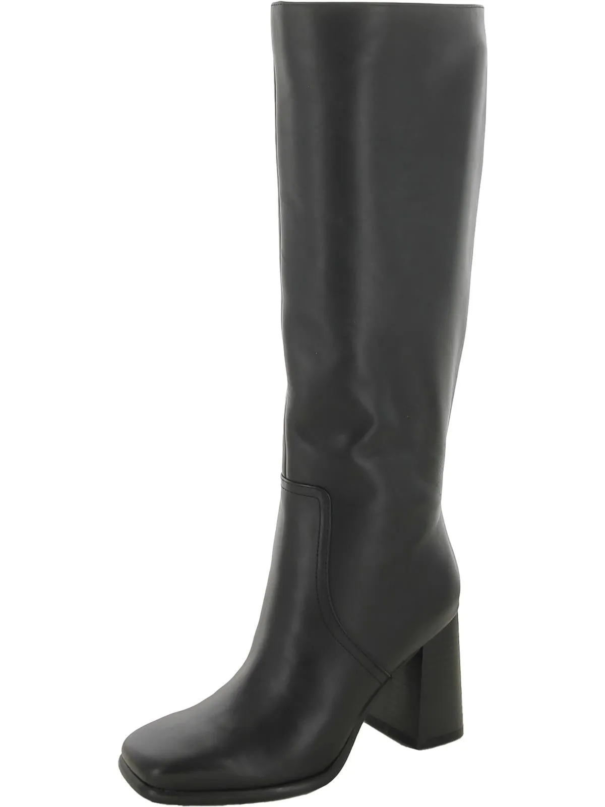 Dacea Womens Leather Square Toe Knee-High Boots compression