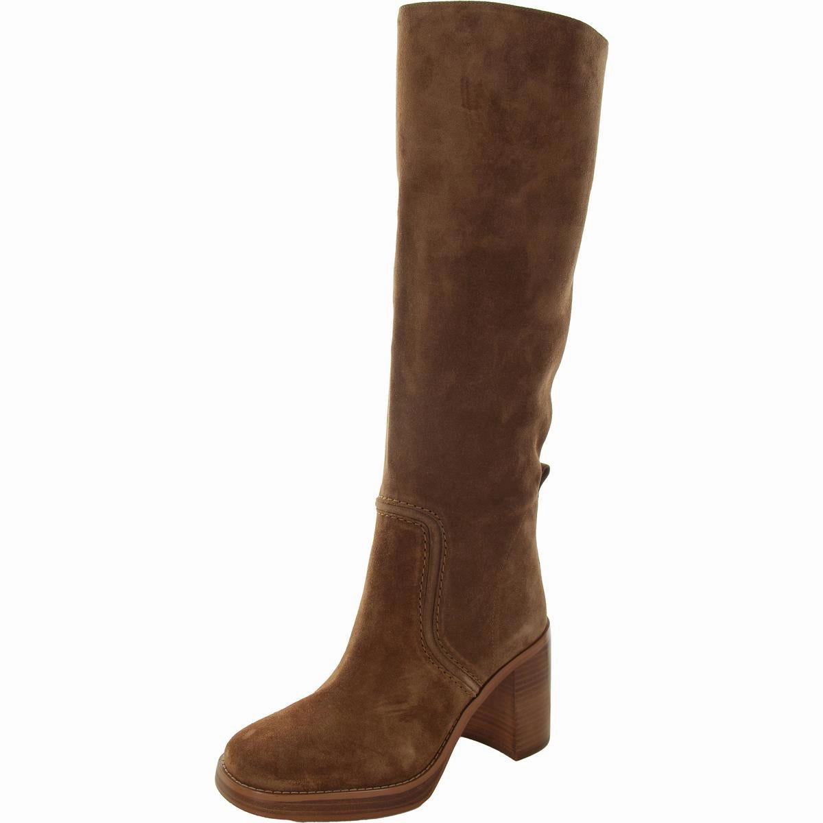 Womens Block Heel Faux Leather Mid-Calf Boots Winter Footwear High-End Craftsmanship